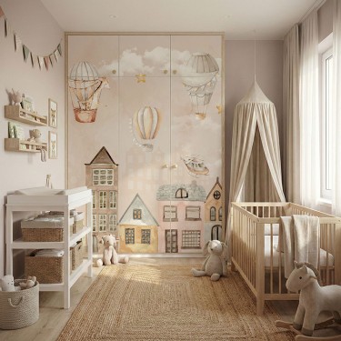 Naklejka na meble Balony nad Miasteczkiem