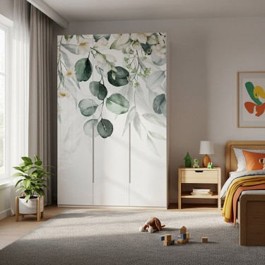 Naklejka na meble Delikatne kwiaty i liście