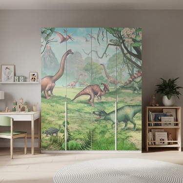 Naklejka na meble Dinozaury w lesie