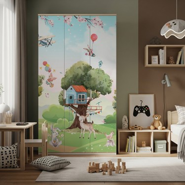 Naklejka na meble Domki na drzewach