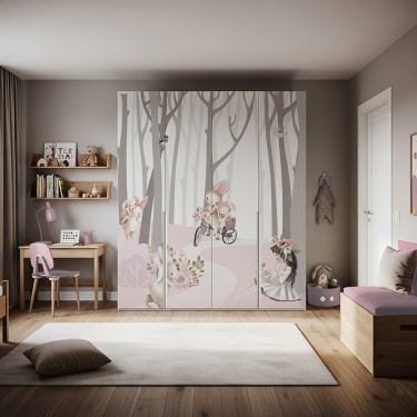 Naklejka na meble Dziewczynka odpoczywająca w lesie