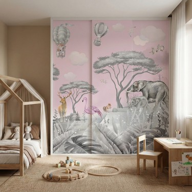 Naklejka na meble Dżungla ze zwierzętami