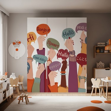 Naklejka na meble Hello Powitania Świata