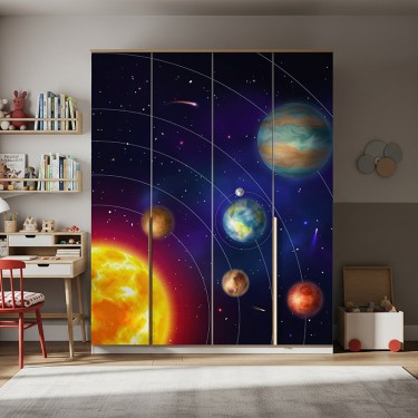 Naklejka na meble Kolorowy układ słoneczny