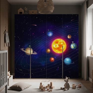 Naklejka na meble Kolorowy układ słoneczny