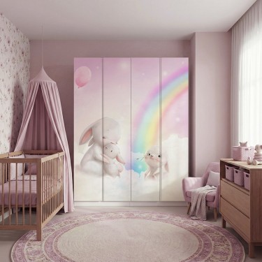 Naklejka na meble Króliczki na chmurce