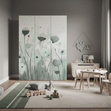 Naklejka na meble Kwiaty na łące akwarela