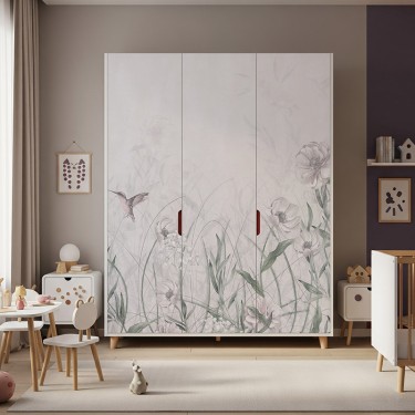 Naklejka na meble Łąka z Kolibrami