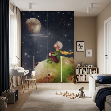 Naklejka na meble Mały Książe na planecie