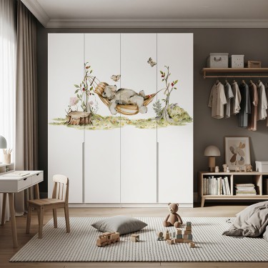 Naklejka na meble Niedźwiadek na hamaku