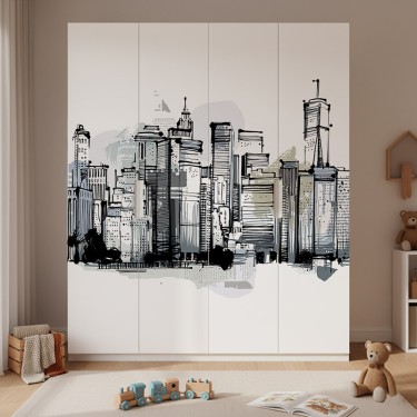 Naklejka na meble Nowy Jork szkic