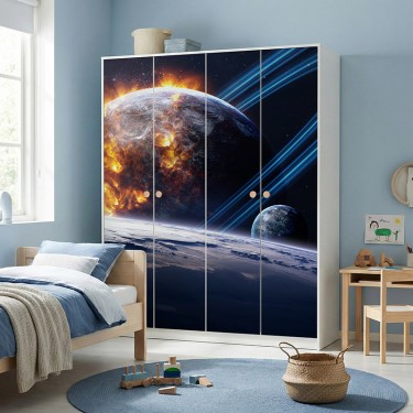 Naklejka na meble Ognista Planeta i Pierścienie