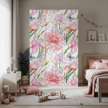 Naklejka na meble Piwonie i irysy