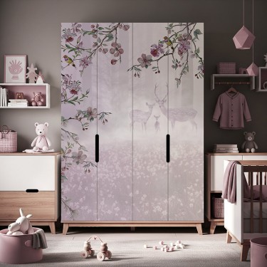 Naklejka na meble Różowy las we mgle