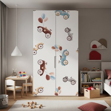 Naklejka na meble Samochodziki z balonami