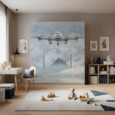 Naklejka na meble Samoloty lecące nad górami