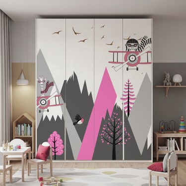 Naklejka na meble Samoloty nad górami