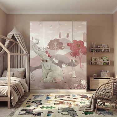 Naklejka na meble Słonik i wesołe zwierzątka