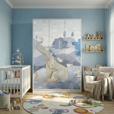 Naklejka na meble Słonik i wesołe zwierzątka