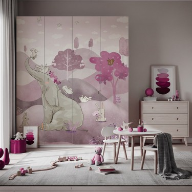 Naklejka na meble Słonik i wesołe zwierzątka