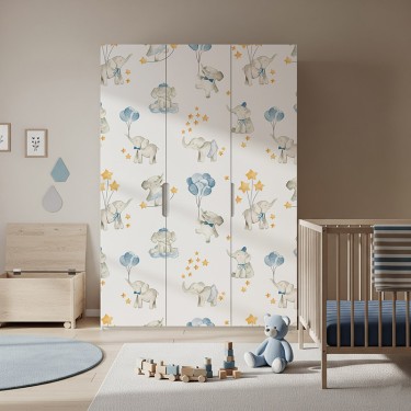 Naklejka na meble Słoniki z balonami