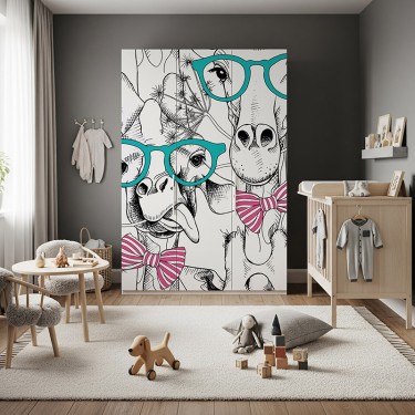 Naklejka na meble Śmieszne żyrafy