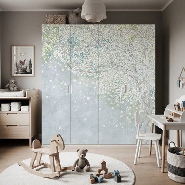 Naklejka na meble Spadające kwiaty z drzewa