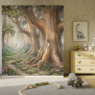 Naklejka na meble Stary las i kwiaty