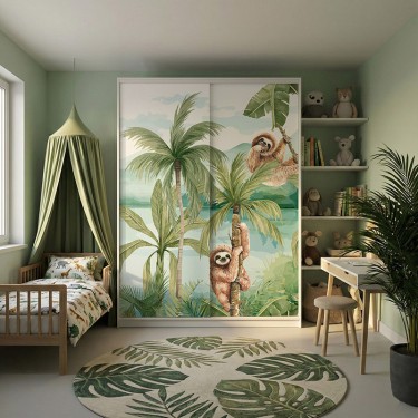 Naklejka na meble Tropikalny las i leniwce