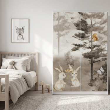 Naklejka na meble Urocze zwierzątka w lesie