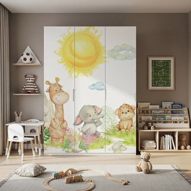 Naklejka na meble Wesołe zwierzątka safari