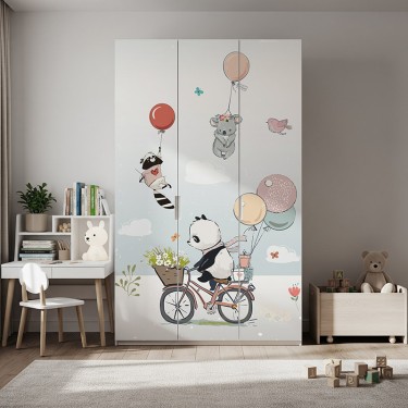 Naklejka na meble Wesołe zwierzątka z balonikami
