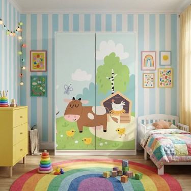 Naklejka na meble Wiejskie zwierzątka na łące