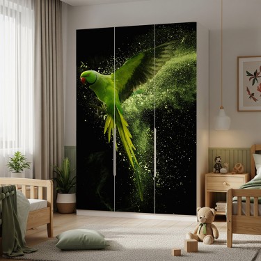 Naklejka na meble Zielona papuga