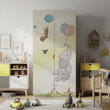 Naklejka na meble Zwierzątka z kolorowymi balonikami