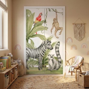 Naklejka na meble Zwierzęta w dżungli
