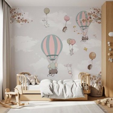 Tapeta Balony i latające zwierzątka