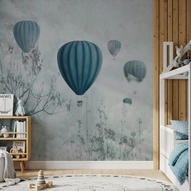 Tapeta Turkusowe balony we mgle