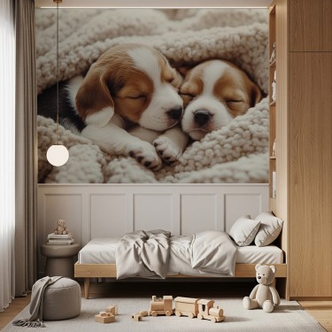 Tapeta Śpiące małe pieski