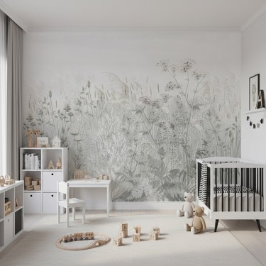 Tapeta Malowane kwiaty na łące