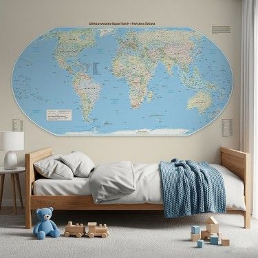 Tapeta Mapa świata z polskimi napisami 