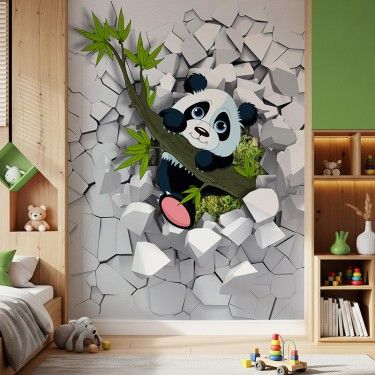Tapeta Panda wychodząca ze ściany