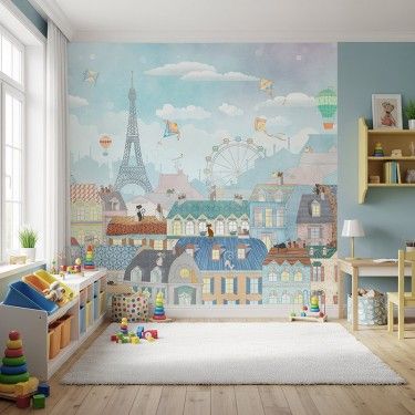 Tapeta Kolorowe domy w Paryżu