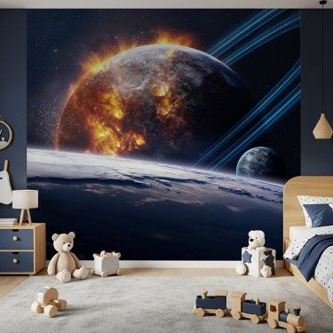 Tapeta Ognista Planeta i Pierścienie