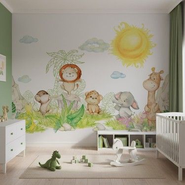 Tapeta Wesołe zwierzątka safari