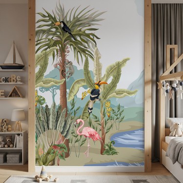 Tapeta Tropikalne zwierzęta nad wodą