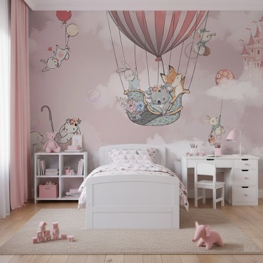 Tapeta Wesołe zwierzątka i balony