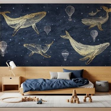 Tapeta Wieloryby i balony