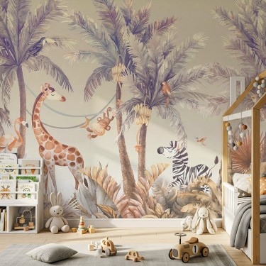 Tapeta Zwierzęta wśród drzew