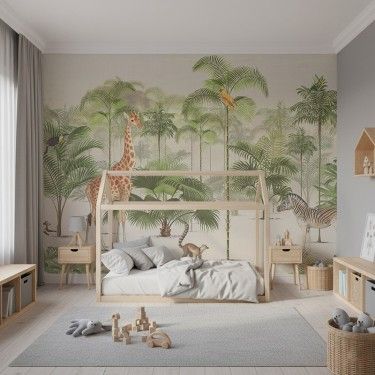 Tapeta Zwierzęta wśród palm